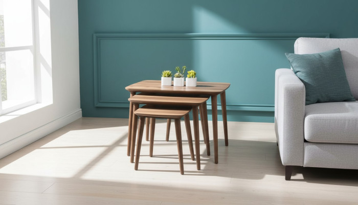 Tables basses rectangulaires Ensemble de 3 tables Salon Salle à manger Bois marron