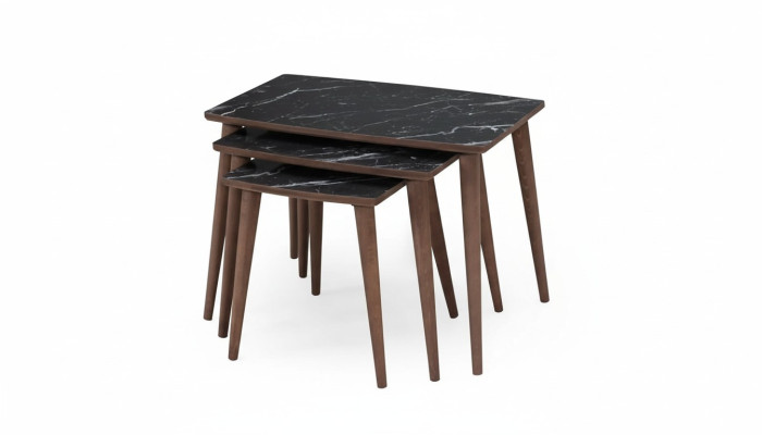 Tables basses rectangulaires 3 x Set Noir Salle à manger -Salon tables new