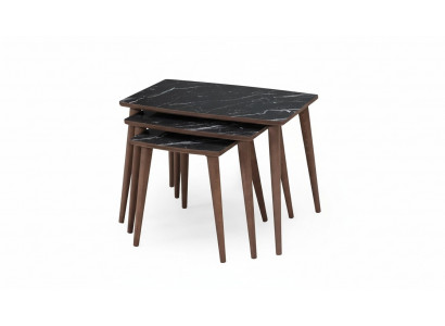 Tables basses rectangulaires 3 x Set Noir Salle à manger -Salon tables new