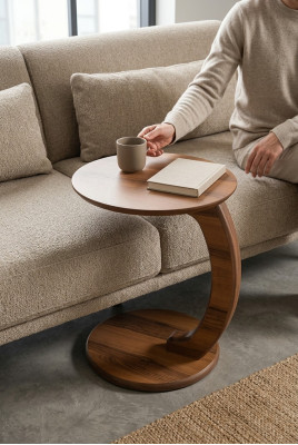 Table d'appoint en aggloméré de MDF de haute qualité, table de salon brun