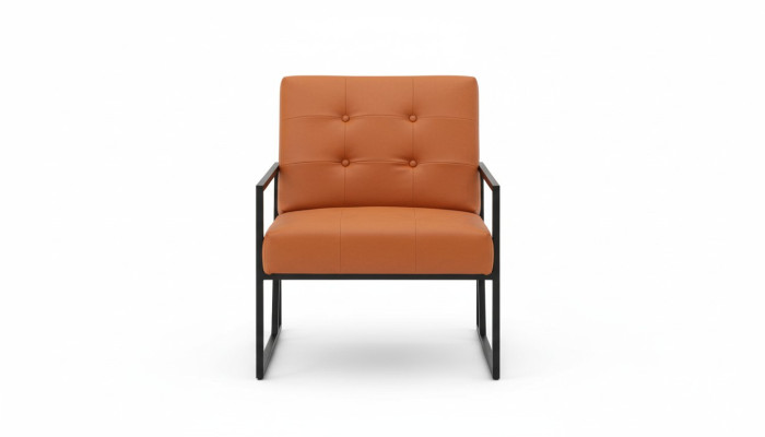 Salon Fauteuil Orange Nouvelles jambes en métal luxueuses Revêtement textile
