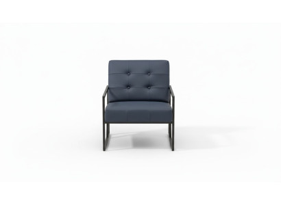 Fauteuil 1 place noir en textile pieds en métal Salon de luxe Salle à manger