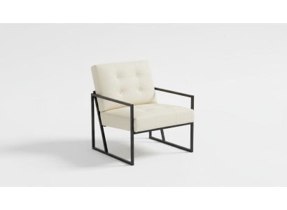 fauteuil exclusif pour salon au style moderne en tissu beige avec pieds en métal