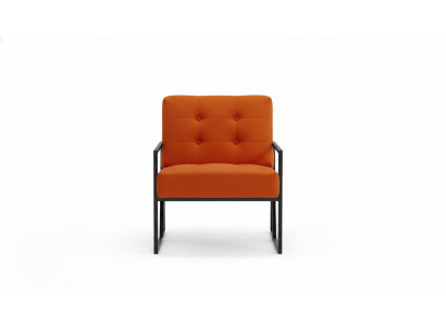 Fauteuil orange Salon Mobilier de luxe Jambes en métal de haute qualité Textile neuf