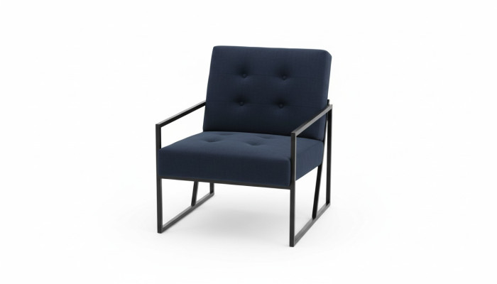 Fauteuil noir confortable Nouveau textile Métal Matériaux de haute qualité
