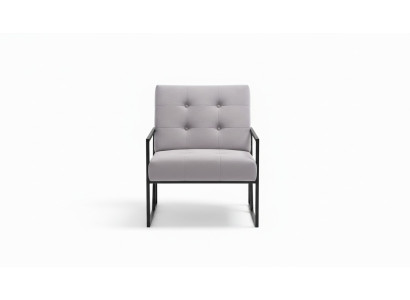 Salon Fauteuil Couleur Lila Pieds en Métal Textile 1 Place Chesterfield