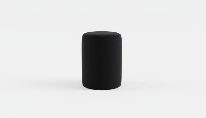 Tabouret rembourré en polyester noir pour le salon de luxe