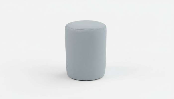 Tabouret luxueux avec une couverture textile blanche et un nouveau cadre en MDF