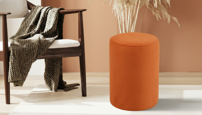Tabouret orange en textile de haute qualité en panneau de particules