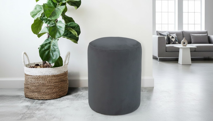 Tabouret gris Salon Rembourrage textile Meubles exclusifs de première classe