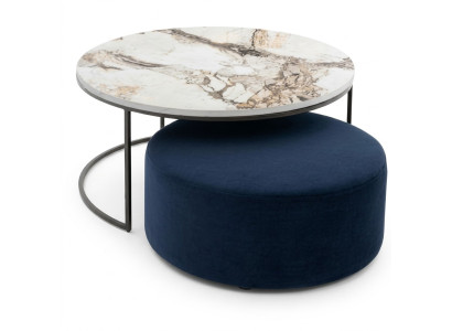Table basse + tabouret ensemble pratique pour le salon ensemble rond de 2 pièces