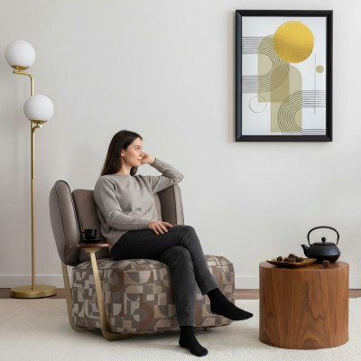 Fauteuil rembourré coloré Salon Fauteuil de designer Relaxation Solo Neuf