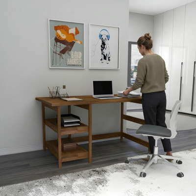 Bureau de chambre d'adolescent brun Tables en bois robustes Tables élégantes