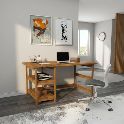 Bureau de chambre d'adolescent brun Tables en bois robustes Tables élégantes