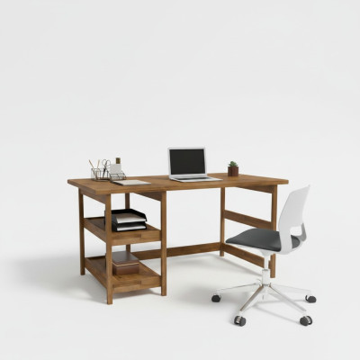 Bureau de chambre d'adolescent brun Tables en bois robustes Tables élégantes