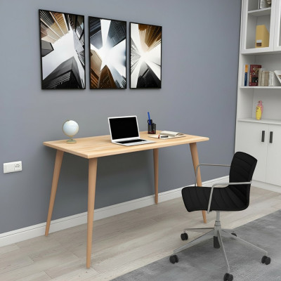 Table en bois beige Design Loft Table Bureaux élégants Meubles de luxe