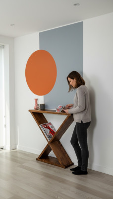 Table console brun Mobilier d'appoint moderne Table robuste luxueuse