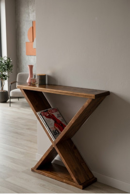 Table console brun Mobilier d'appoint moderne Table robuste luxueuse