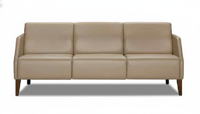 Canapé beige deux places pour salon, meuble rembourré moderne, canapé en tissu 2 places.