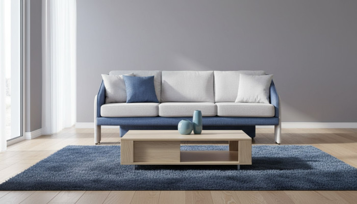 Canapé trois places gris-bleu Sofas modernes rembourrés Design Canapé pour salon