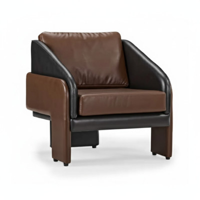 Fauteuil club brun-gris Fauteuil lounge luxueux Relax fauteuil une place