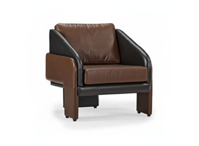 Fauteuil club brun-gris Fauteuil lounge luxueux Relax fauteuil une place
