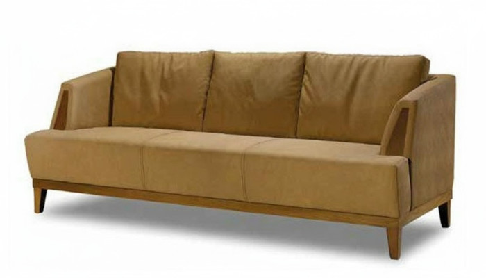 Canapé trois places en tissu brun Élégant mobilier de salon