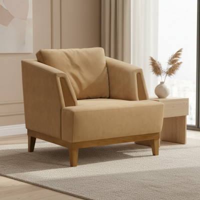 Fauteuil marron en tissu design moderne fauteuil de télévision une place