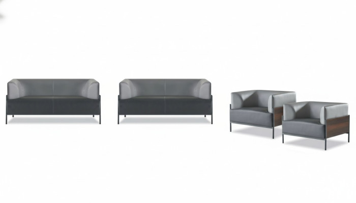 Ensemble de canapé complet ergonomique 4 pièces noir rembourrage design style moderne