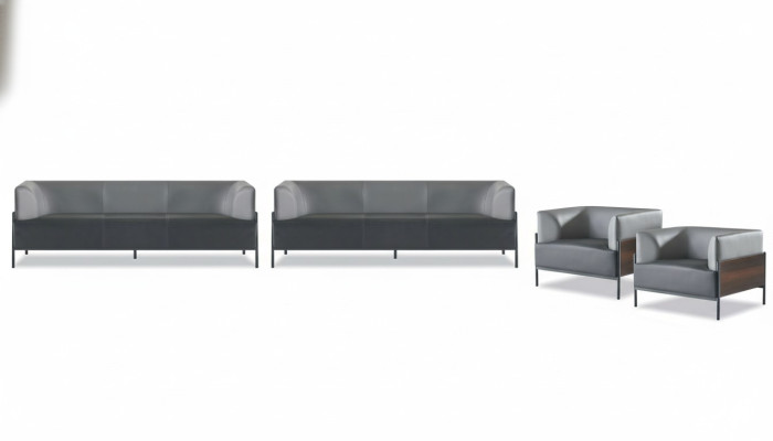 Exclusif Ensemble de Canapés Universel 4 pièces Cuir Noir Design Moderne