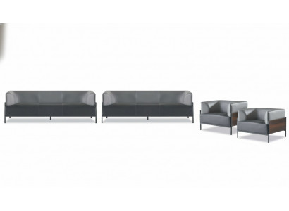 Exclusif Ensemble de Canapés Universel 4 pièces Cuir Noir Design Moderne