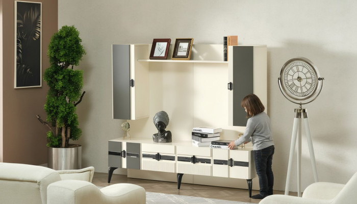 Meubles en bois pour salon design de luxe
