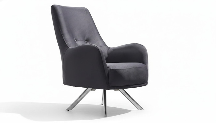 Fauteuil de luxe gris meubles rembourrés design salon style moderne