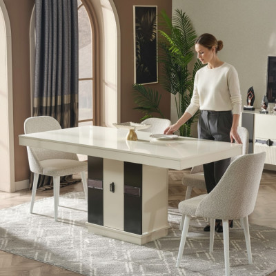 Ensemble de salle à manger complet de 7 pièces chaises de luxe meubles design table à manger meubles en bois