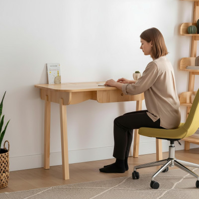 Bureau beige Bureau d'ordinateur de designer Mobilier de bureau robuste luxueux