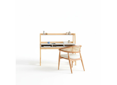 Weiß-Beiger Computertisch Robuster Bürotisch Ablagetisch Holz Möbel Neu