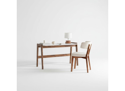 Table d'ordinateur portable brun et blanc, mobilier de bureau de luxe, bureaux de designer