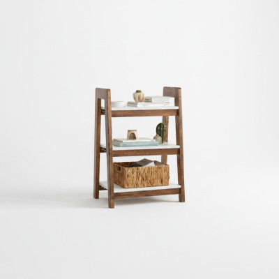 Bibliothèque brun-blanc table de livres meuble en bois meubles pour enfants étagères de bureau meubles