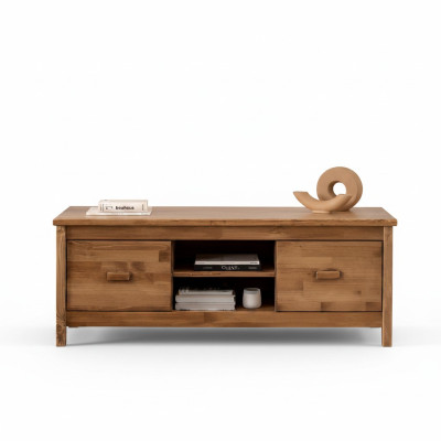 Élégant support TV marron en bois table télévision salon luxueux RTV.