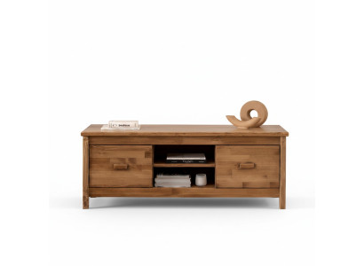 Élégant support TV marron en bois table télévision salon luxueux RTV.