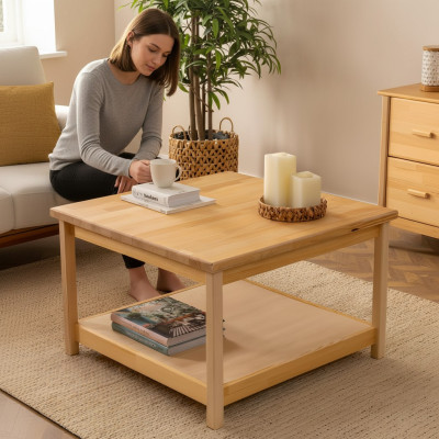 Table basse en bois beige Table basse moderne pour salon Meubles design