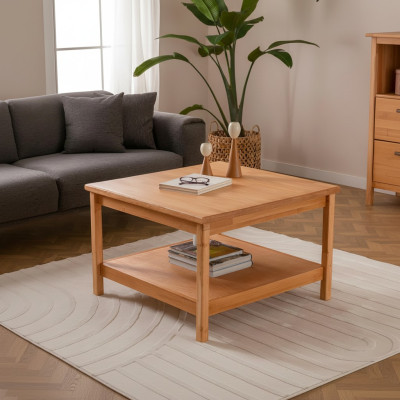 Table basse brune au design moderne pour salon, table de café, table d'appoint en bois.