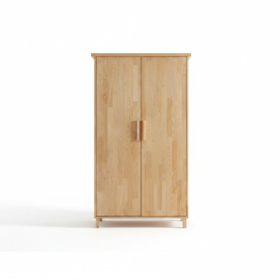 Armoire beige de haute qualité, élégante armoire de chambre à coucher à 2 portes.