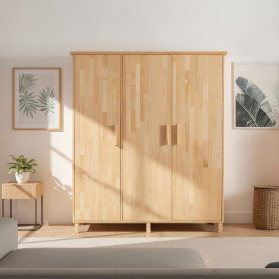 Chambre beige Armoire élégante Designer armoires en bois à 3 portes