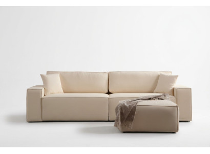 Puff exclusif beige élégant pour quatre personnes ensemble de 2 pièces
