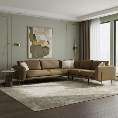 Canapé d'angle vert foncé Canapé moderne de haute qualité pour salon en forme de L