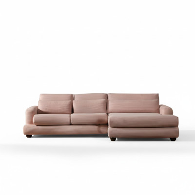 Canapé d'angle rose exclusif au design moderne en forme de L