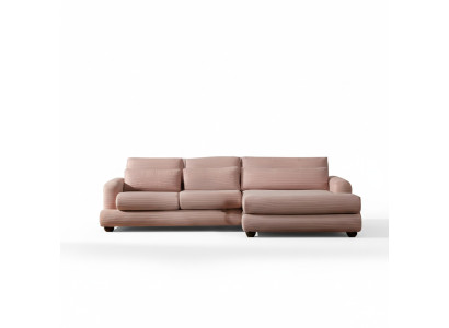 Canapé d'angle rose exclusif au design moderne en forme de L