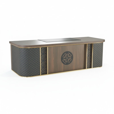 Bureau design moderne brun noir bicolore forme rectangulaire style