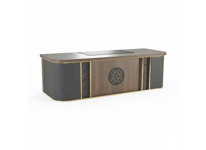 Bureau design moderne brun noir bicolore forme rectangulaire style